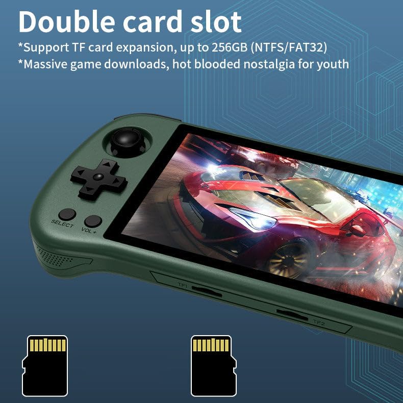 POWKIDDY X55 Handheld Retro Game Console, Dual 3D Joystick, 20+